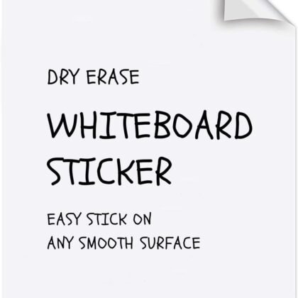 White Dry Erase Sheets - 6 Sheets of A4 - Adhesive Whiteboard Wallpaper Decal - White Board Contact Paper for Refrigerator, Desk, Office & Kids Room - Dry Erase Board White Sticker