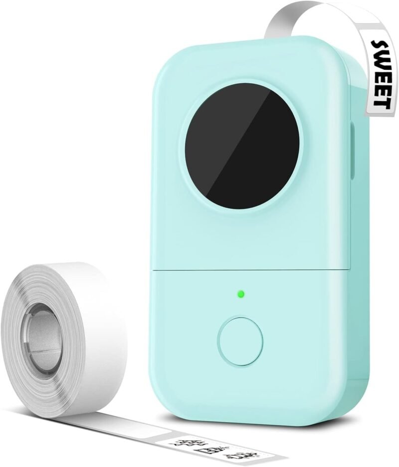 Phomemo D30 Mini Label Maker - Inkless Thermal Portable Bluetooth Label Printer with Tape with 1000+ Templates, Organized Zones for Home, Office, School, Store, Pantry, Green