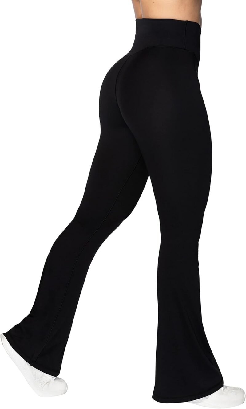 Sunzel Flare Leggings, Crossover Yoga Pants with Tummy Control, High-Waisted and Wide Leg - Image 4