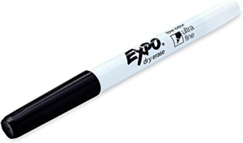 Expo Low-Odor Dry Erase Markers, Ultra-Fine Tip, Black, 4 Count - Image 4