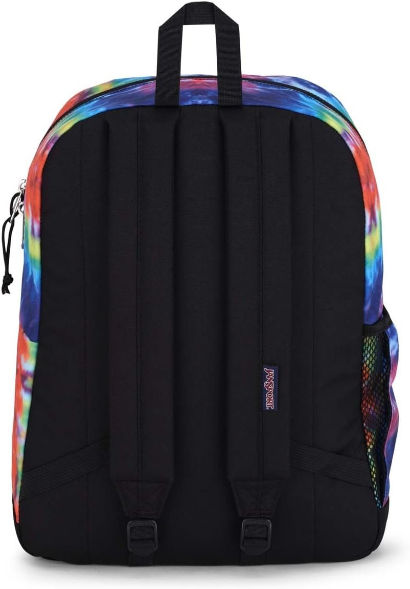 JanSport Cross Town Plus Backpack - Large Main Compartment, Side Water Bottle Pocket, 15-Inch Padded Laptop Sleeve - Red/Multi Hippie Days - Image 2