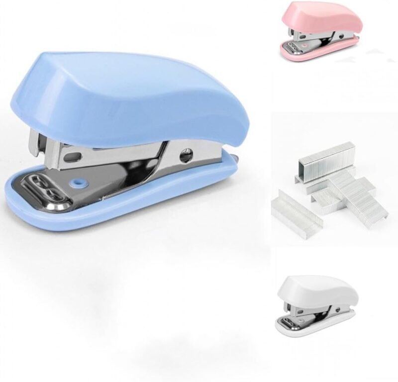 White Color Mini Stapler with Staples,Small Cute Stapler for Desk,Gift for Student or Office Use (White) - Image 3