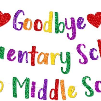 Goodbye Elementary Hello Middle School Banner, 5TH Grade Graduation Decorations 2024, Elementary Graduation Decorations, HM Last Day of Elementary Banner, End of The Elementary School Year Decor