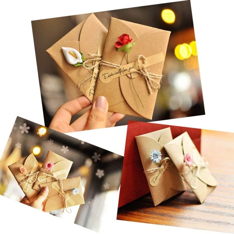 AECIH Flower Thank You Card 12 Pack All Occasion Greeting Card Handmade Invitation Card with Envelopes - Image 2