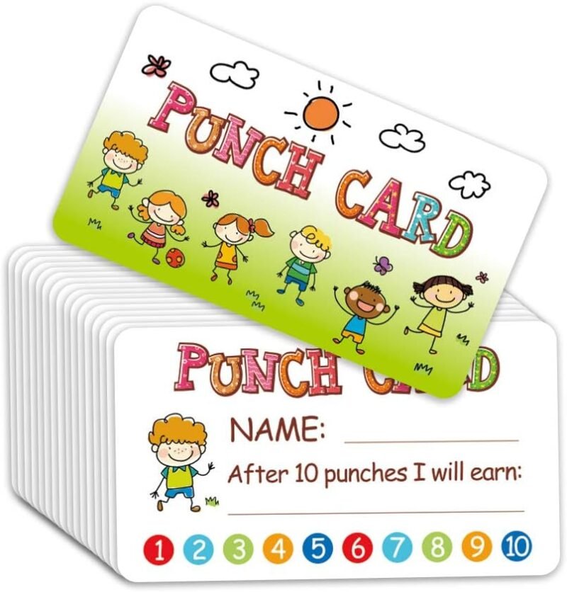 Punch Card, 100pcs Reward Incentive Card for Teacher, Behavior Chart for Kids, Homeschool Classroom Supplies for Motivation - Image 5
