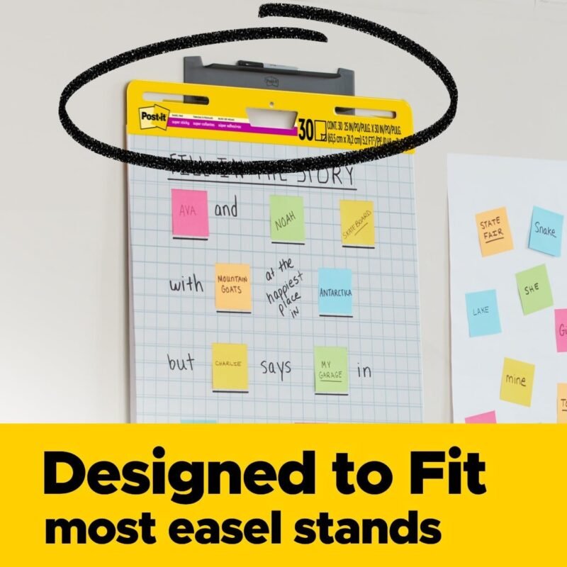 Post-it Super Sticky Easel Pad 25 x 30 Inches 30 Sheets/Pad 2 Pads (560) Large White Grid Premium Self Stick Flip Chart Paper Super Sticking Power - Image 2