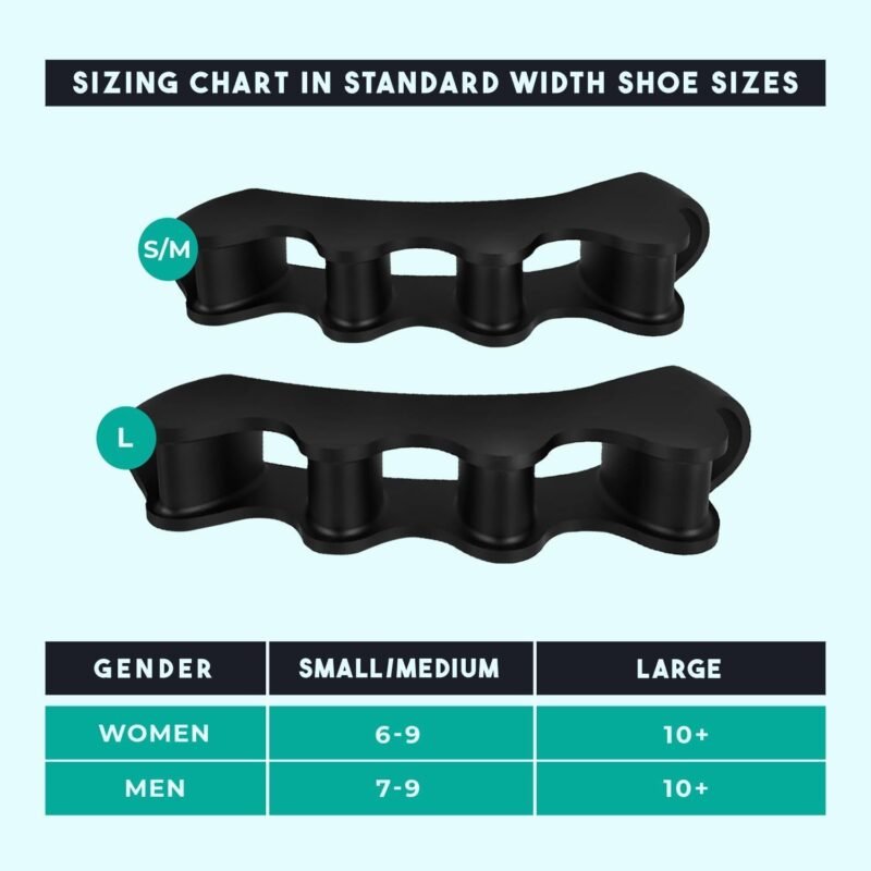 VYCE PrimalStep Toe Separators - Doctor Recommended - Correct Foot and Bunion Pain, Plantar Fasciitis - Toe Straightener to Improve Functional Athletic Mobility - Stretches to Fit (S/M) - Image 8