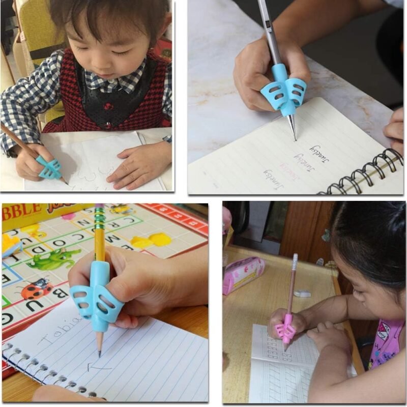 JuneLsy Pencil Grips for Kids Handwriting Pencil gripper Pencil Holder Posture Correction Training Writing AIDS for preschooler Kids toddler Children Special Needs (3 PCS) - Image 3