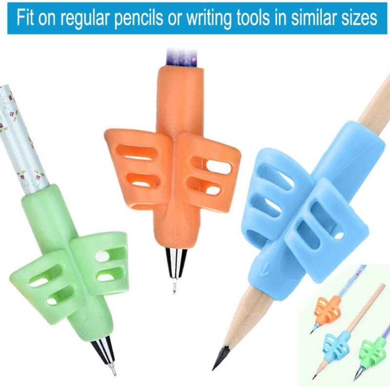 JuneLsy Pencil Grips for Kids Handwriting Pencil gripper Pencil Holder Posture Correction Training Writing AIDS for preschooler Kids toddler Children Special Needs (3 PCS) - Image 7