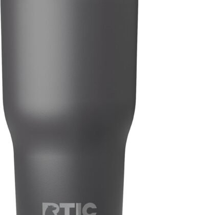 RTIC 30oz Essential Tumbler with Lid, Insulated, Stainless Steel, Metal, Double Wall Vacuum-Insulation, Ceramic Lined, Travel Cup for Iced Coffee, Tea, Hot and Cold Drink, Graphite