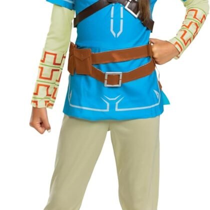 Link Breath Of The Wild Deluxe Costume, Blue, Medium (7-8)