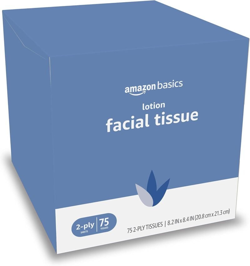 Amazon Basics Facial Tissue with Lotion, 2-Ply, 300 Count (4 Packs 75), (Packaging may vary) - Image 2