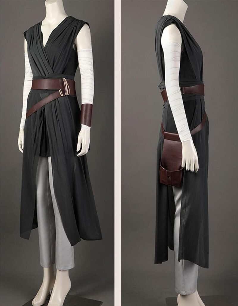 Rey Costume Womens Rise of SW Cosplay Rey Battle Outfits Warrior Uniform Suit Adult Halloween Fullset - Image 4