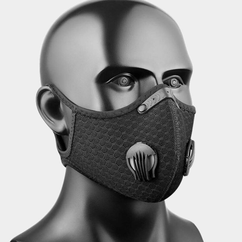 NBDIB 4 Pack Adjustable Reusable Face Protection with 8 Carbon Filters and 8 Valves for Cycling Sport Black - Image 4
