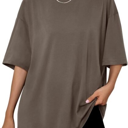 Trendy Queen Womens Oversized Summer T Shirts Fashion Workout Plus Size Tops Short Sleeve Beach Vacation Gym Clothes 2025