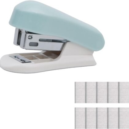 Lilaly 1 Pack Staplers for Desk Staplers, Blue Stapler, Miniature Stapler with Staples Staplers Office, Gift for Student or Office Use (Blue)
