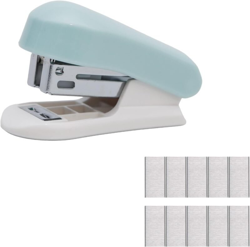 Lilaly 1 Pack Staplers for Desk Staplers, Blue Stapler, Miniature Stapler with Staples Staplers Office, Gift for Student or Office Use (Blue)