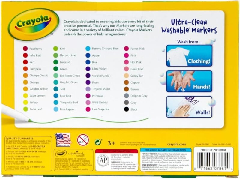 Crayola Ultra Clean Fine Line Washable Markers for School (40ct), Colored Markers for Kids, Coloring Book Art Supplies, Back to School Supplies for Teachers - Image 2