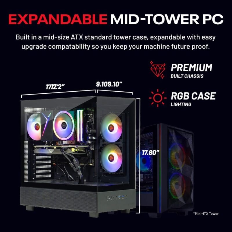 Skytech Gaming Azure 3 Desktop PC, Intel i5 14400F 2.5 GHz (4.7GHz), NVIDIA RTX 5060, 1TB NVMe SSD, 32GB DDR5 RAM 5200 RGB, 650W Gold PSU, Wi-Fi, Win 11 - Image 7