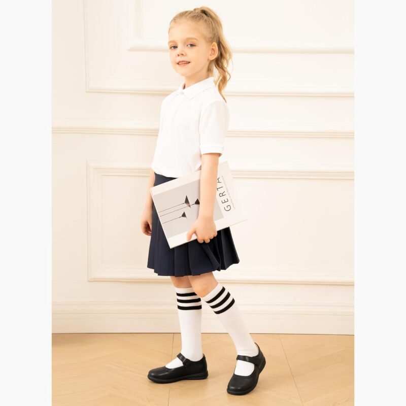 Stelle Girls School Shoes Mary Jane Flats Black Uniform Dress Shoes for Little/Big Kids - Image 3