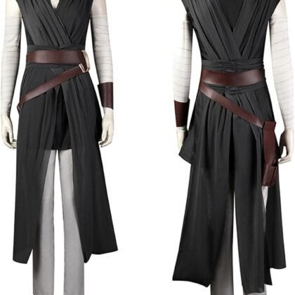 Rey Costume Womens Rise of SW Cosplay Rey Battle Outfits Warrior Uniform Suit Adult Halloween Fullset