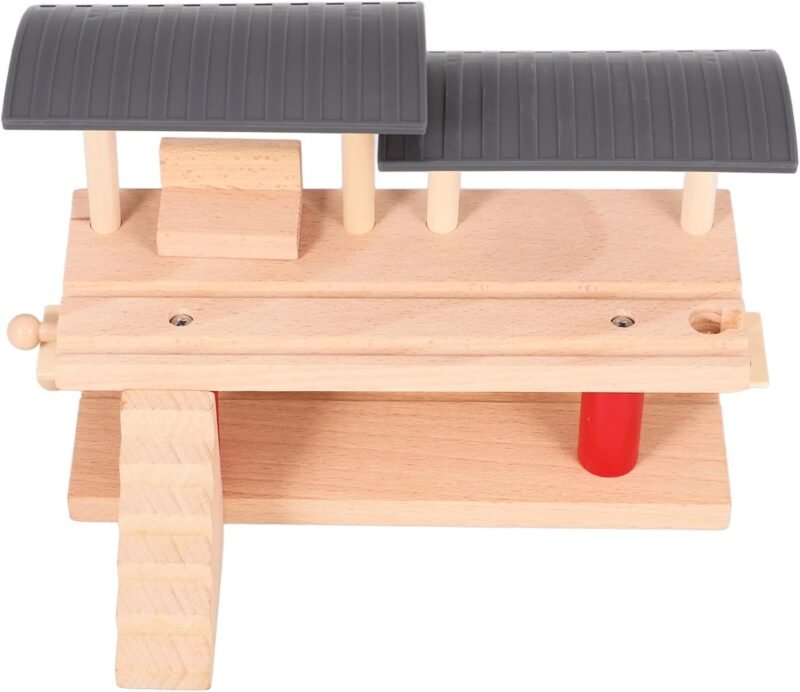 TOYANDONA Double-Deck Train Platform Toy for DIY Railway Scene Sturdy Track Accessory Interactive Educational Plaything for Boys and Girls Enhance Imagination and Fun