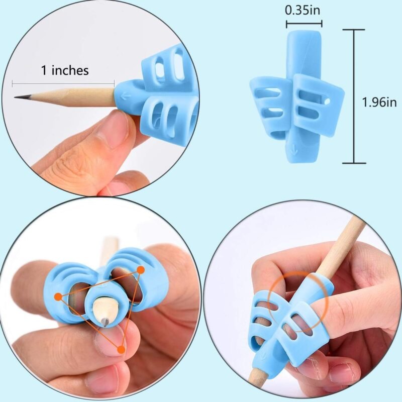 JuneLsy Pencil Grips for Kids Handwriting Pencil gripper Pencil Holder Posture Correction Training Writing AIDS for preschooler Kids toddler Children Special Needs (3 PCS) - Image 4