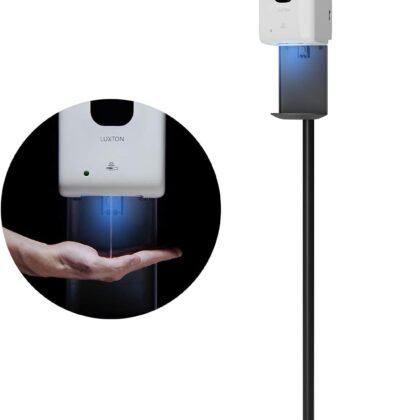 Luxton Home Automatic Hand Sanitizer Dispenser with Stand and Drip Catcher and Refillable Bottle for Restaurants, Schools, Churches - Sanitizer Stand