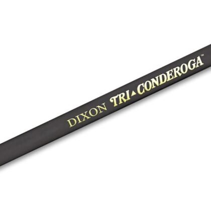Ticonderoga Tri-Conderoga Triangular Pencils, Wood-Cased #2, Sharpener, Soft Touch Comfort Barrel, Black, 12-Pack (22500)