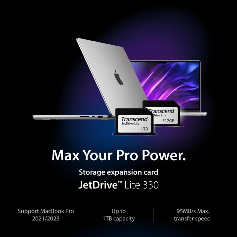 Transcend 1TB JDL330, Expansion Card for MacBook M4 Pro 2024, 2023, 2021, Lightweight Design, Up to 95 MB/s, JetDrive Lite 330 - TS1TJDL330 - Image 2