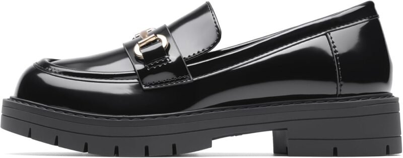 DREAM PAIRS Girls Loafers Chunky Platform Slip On Loafers School Uniform Dress Shoes - Image 2