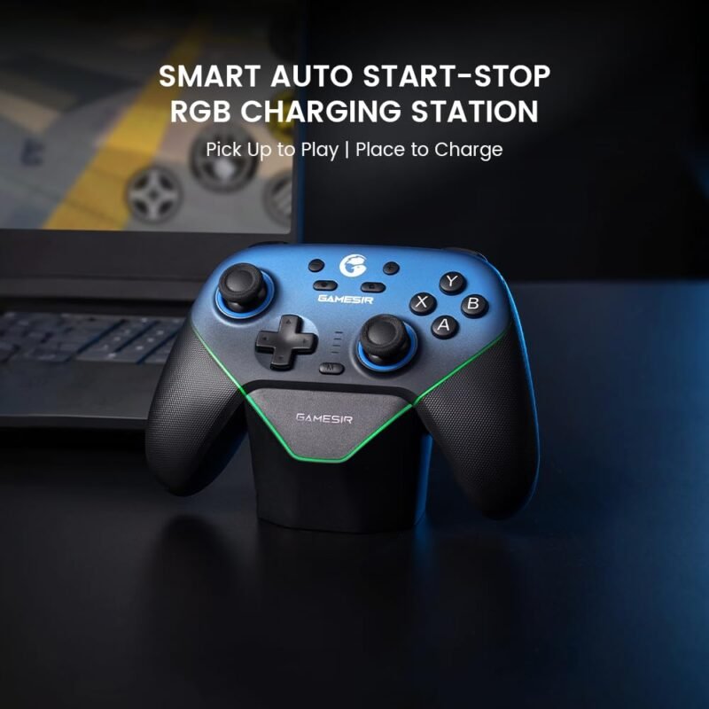 GameSir Super Nova Wireless Gaming Controller for PC/Switch/Switch 2/iOS/Android, 1000Hz Polling Rate, Hall Effect Stick & Trigger, Rubberized Grips, RGB Lighting, 1000mAh - Blue - Image 6
