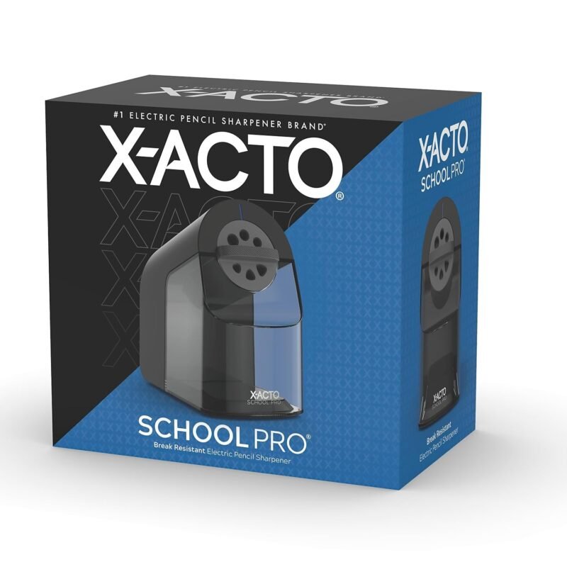 X-ACTO Pencil Sharpener, SchoolPro Electric Pencil Sharpener, Heavy Duty Sharpener for School, Classroom and Teacher Supplies, Perfect for Addition to Homeschooling Supplies, Black, 1 Count - Image 2