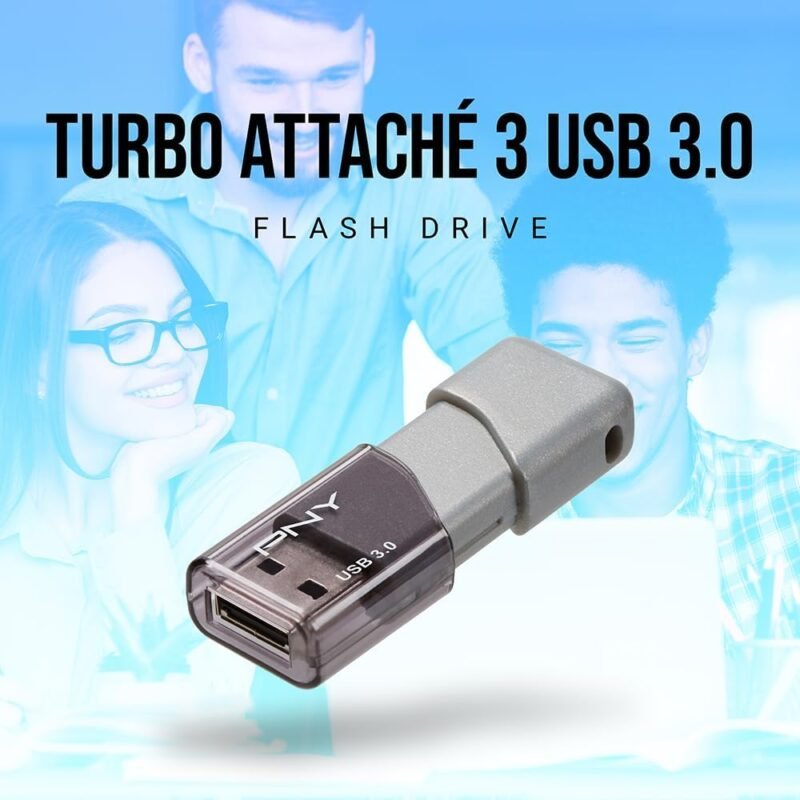 PNY 128GB Turbo Attaché 3 USB 3.0 Flash Drive 5-Pack – Grey, P-FD128X5TBOP-MP, 100MB/s, Light-Weight Durable - Data Storage and Transfer - Image 5