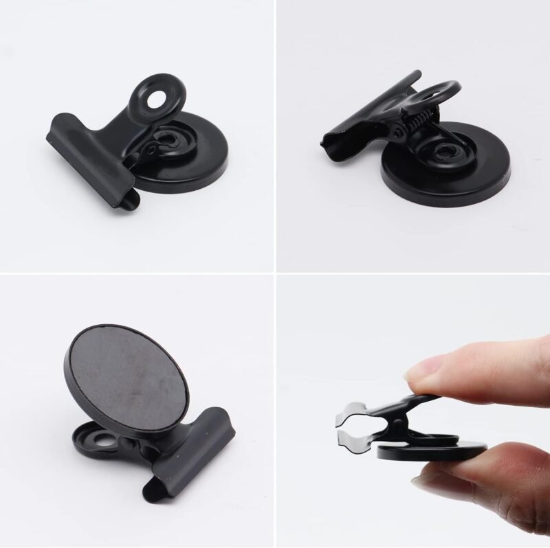 Strong Office Black Magnetic Clips Heavy Duty Refrigerator Magnet Hook Clips for Photo Displays, Whiteboards, Locker, Fridge, Classroom, School, Office(10 Pack) (Black) - Image 4