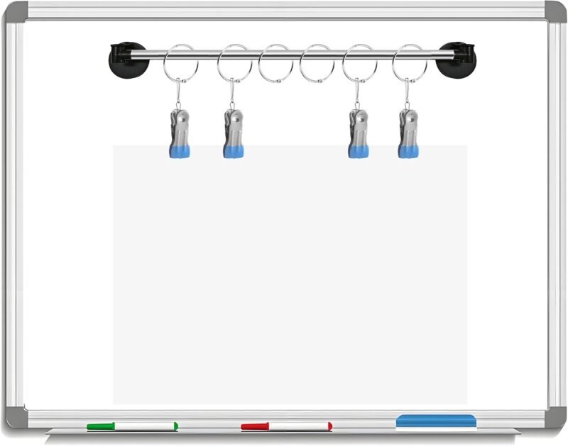 Magnetic Rod for Classroom Whiteboard, Magnets Anchor Chart Paper Holder for Calendar Pocket Chart, Magnetic Flip Calendar Date Display, Teacher Kids Curtain Hanging Black White Decor Accessories Set - Image 8