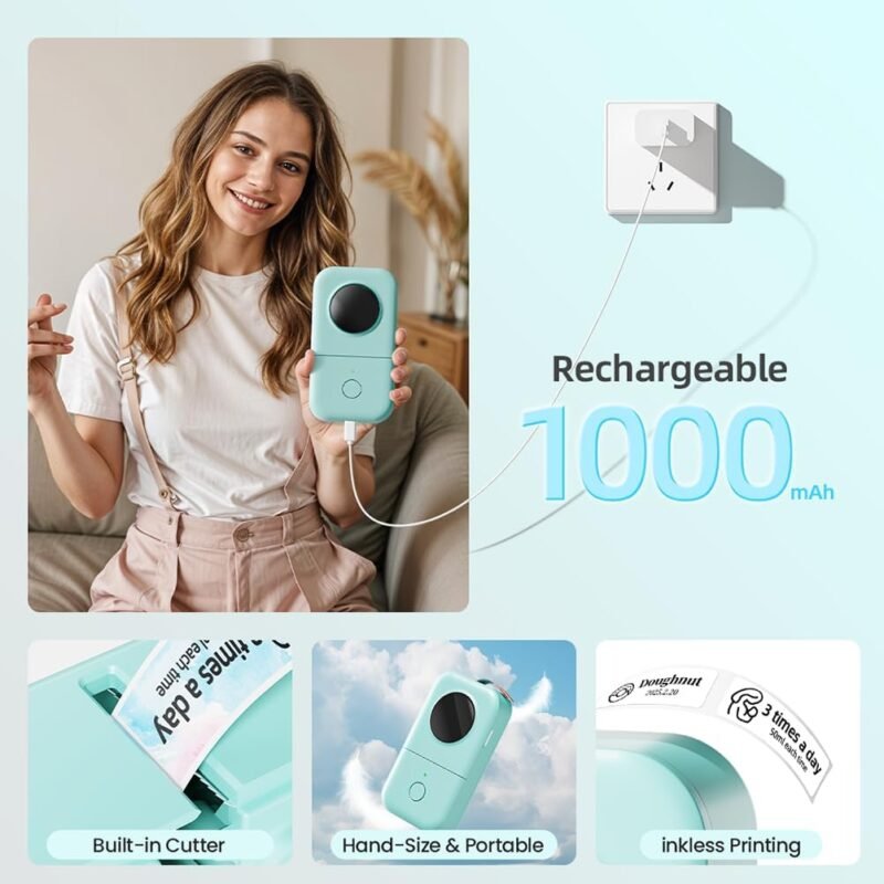 Phomemo D30 Label Maker Machine, Portable Bluetooth Mini Label Printer, Smartphone Handheld Thermal Sticker Small Labeler Multiple Templates Font Icon Inkless Custom Label for Home Kids School Items - Image 6
