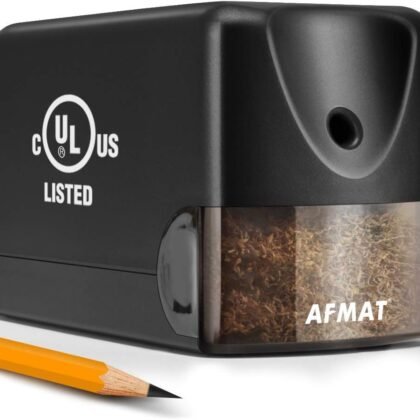 AFMAT Electric Pencil Sharpener, Heavy Duty Classroom Pencil Sharpeners for 6.5-8mm No.2/Colored Pencils, UL Listed Industrial Pencil Sharpener w/Stronger Helical Blade, Model S230(Item No. PS13)