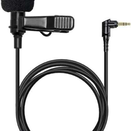 Hollyland External Clip On Lavalier Microphone with 3.5mm Audio Jack, Compatible with Lark Max Microphone System-Black, (1 Pack)