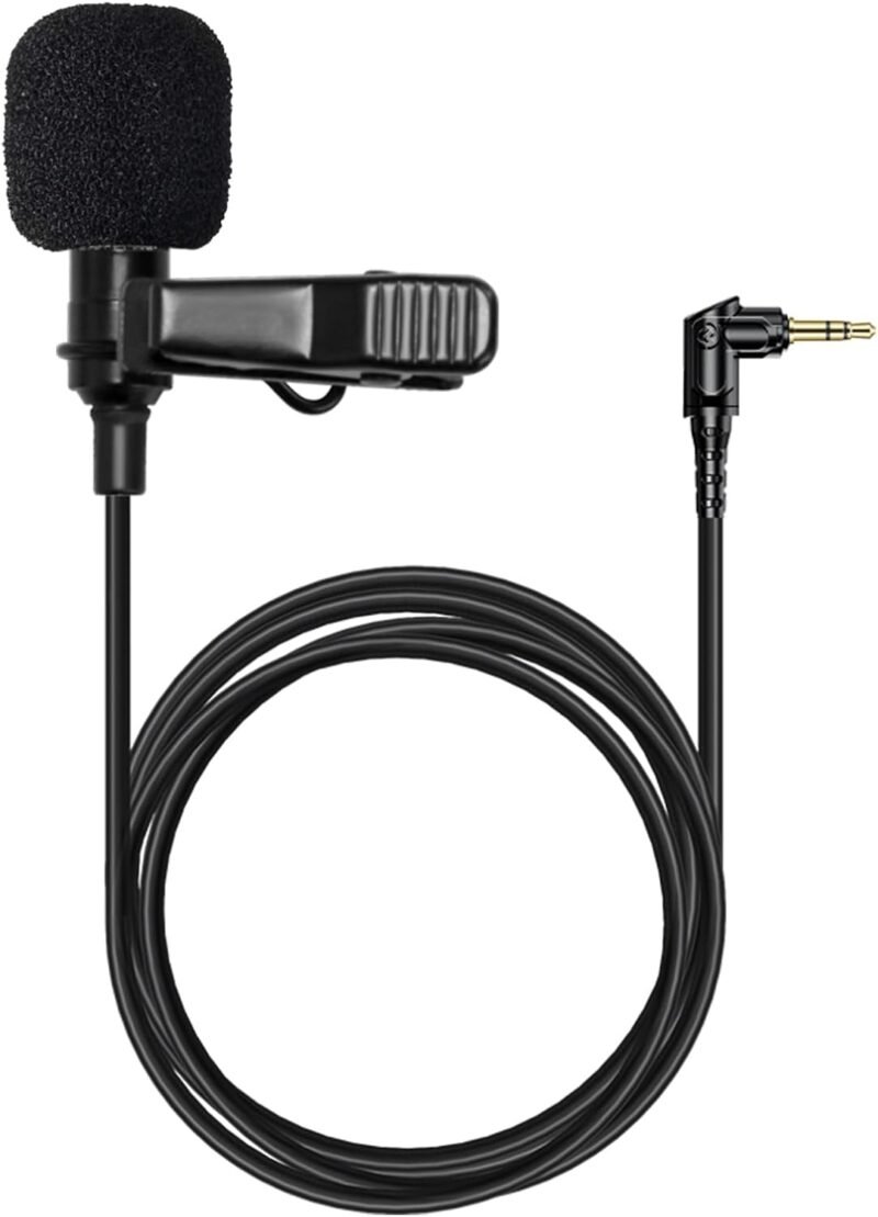 Hollyland External Clip On Lavalier Microphone with 3.5mm Audio Jack, Compatible with Lark Max Microphone System-Black, (1 Pack)
