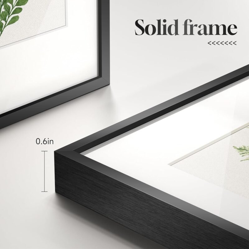 Framed Green Nature Botanical Wall Art, Set of 6 Minimalist Plant Leaf Painting Prints Artwork, Natural Fern Leaves Picture for Modern Farmhouse Living Room Bedroom Bathroom Kitchen Home Decor, 11x14 - Image 5