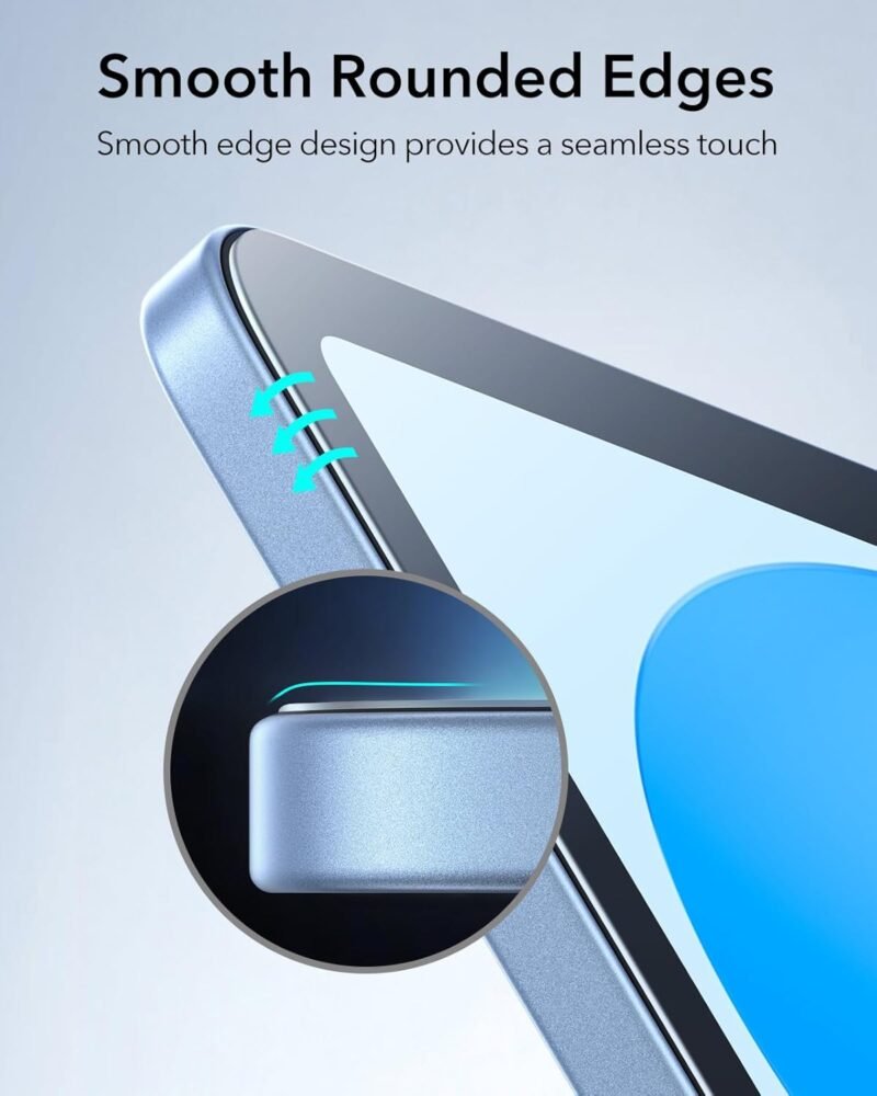 ESR 2 Pack Screen Protector for iPad 11th/10th Generation A16 (10.9 Inch, 2025/2022), 9H Tempered Glass Film Guard with Alignment Frame, Anti-Scratch, Bubble Free, HD Clarity, Apple Pencil Support - Image 9