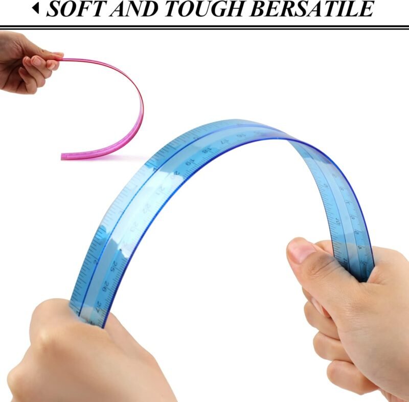 6PCS Clear Ruler, 12 Inch Plastic Rulers for School, Home, or Office, Clear Plastic Rulers, Assorted Colors. - Image 6