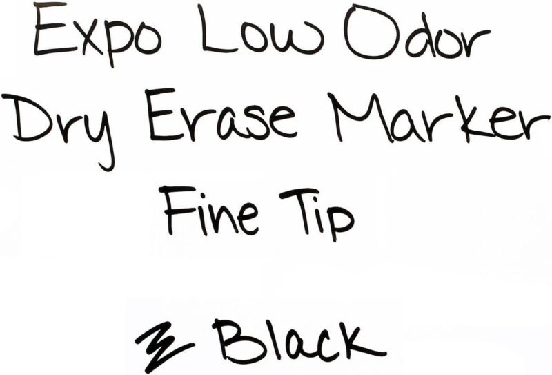 EXPO Low Odor Dry Erase Markers, Fine Point, Black, 4-Count - Image 4
