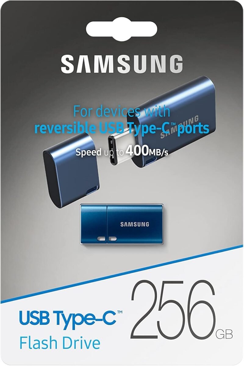 Samsung Type-C USB Flash Drive, 256GB, Transfers 4GB Files in 11 Secs w/Up to 400MB/s 3.13 Read Speeds, Compatible w/USB 3.0/2.0, Waterproof, 2022, Blue, MUF-256DA/AM - Image 3