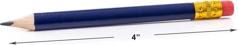 Triangular Golf Pencils With Erasers for Kids (72 Pack) - Pre-Sharpened Short for Kindergarten, Primary School, Toddlers, or Preschool Learning, Small With Sharpeners (Navy Blue) - Image 4