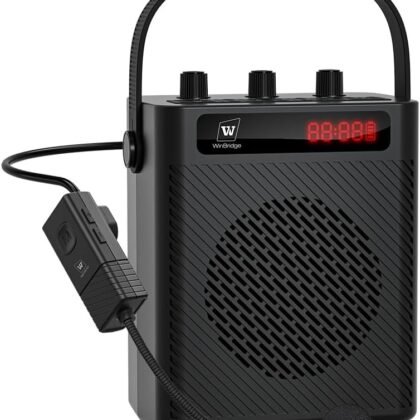 30W Wireless Voice Amplifier with Headset Microphone, Portable Bluetooth 5.3 PA System for Teachers, Personal Rechargeable Megaphone with Speaker for Teaching and Speaking in Classrooms s93
