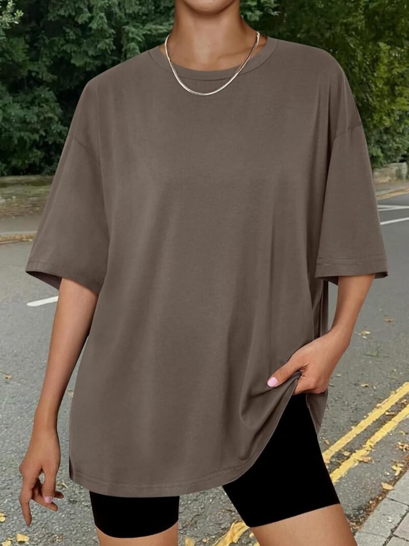 Trendy Queen Womens Oversized Summer T Shirts Fashion Workout Plus Size Tops Short Sleeve Beach Vacation Gym Clothes 2025 - Image 6