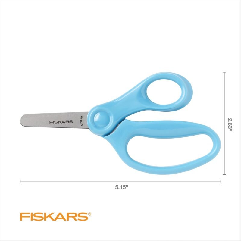 Fiskars 5" Blunt-Tip Scissors for Kids Ages 4-7 (3-Pack) - Scissors for School or Crafting - Back to School Supplies - Red, Blue, Turquoise - Image 6