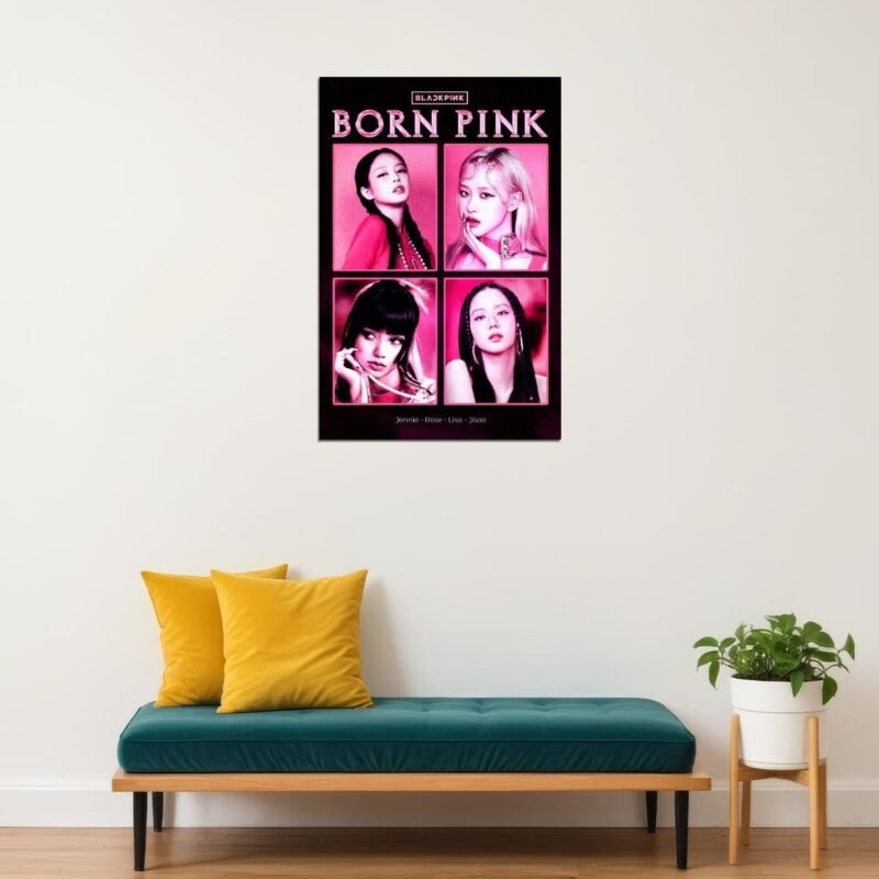 Blackpink Poster Born Pink Kpop Album Music Print Kpop Room Decor Girl Group Wall Art Perfect For Kpop Wall Collage 12x16 Poster - Image 3